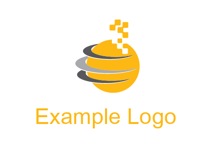 pixels globe communication logo