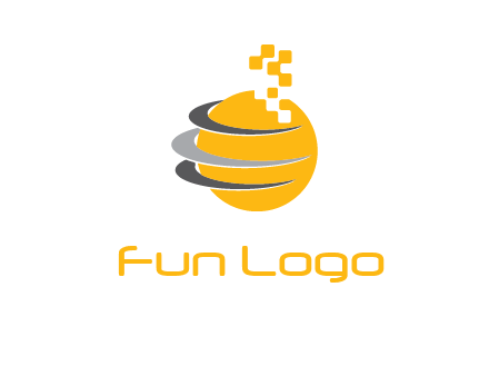 pixels globe communication logo