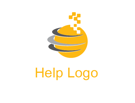 pixels globe communication logo