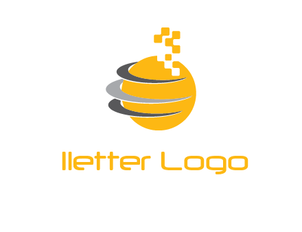 pixels globe communication logo
