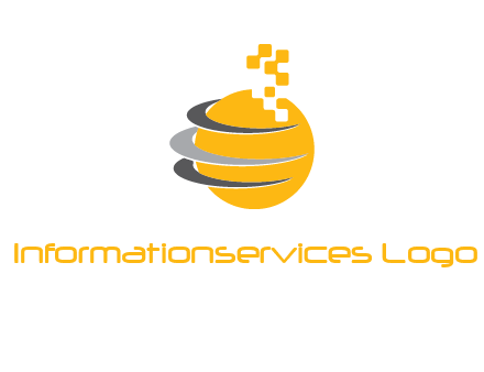 pixels globe communication logo