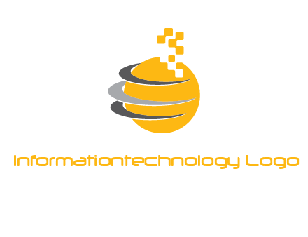 pixels globe communication logo