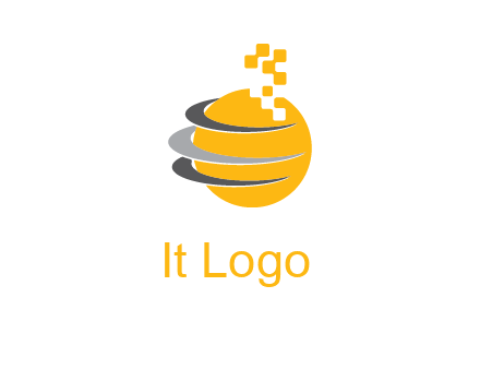 pixels globe communication logo
