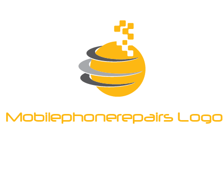 pixels globe communication logo