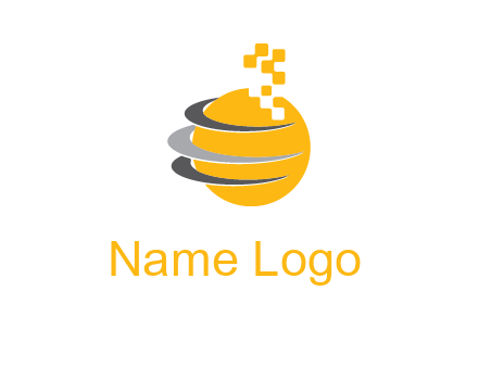 pixels globe communication logo