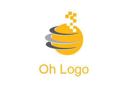 pixels globe communication logo