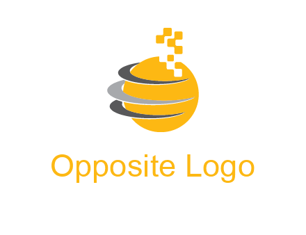 pixels globe communication logo