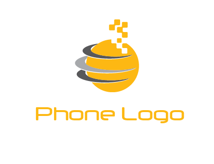 pixels globe communication logo