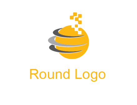 pixels globe communication logo