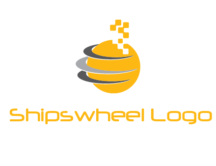 pixels globe communication logo