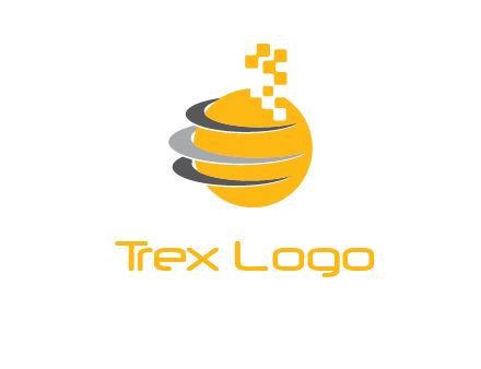 pixels globe communication logo
