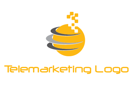 pixels globe communication logo