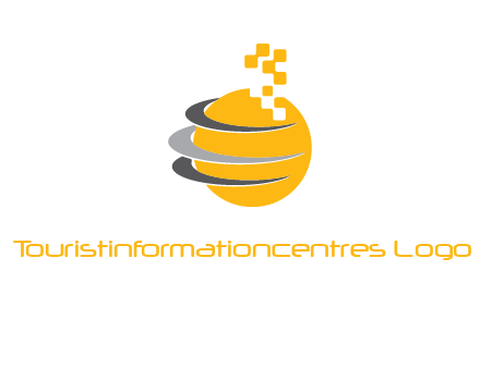 pixels globe communication logo