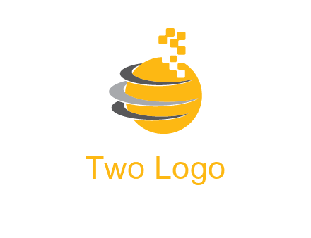 pixels globe communication logo