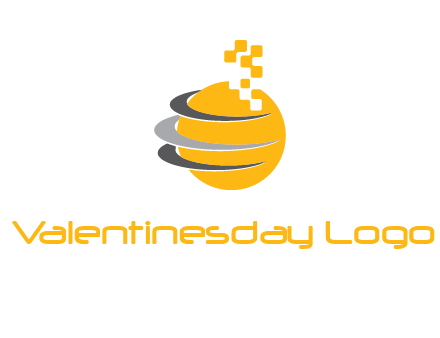 pixels globe communication logo