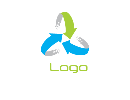 recycle arrows merge center computer logo