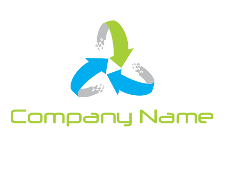 recycle arrows merge center computer logo