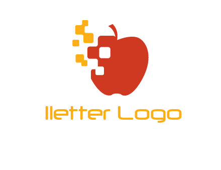 flying pixels bite apple icon