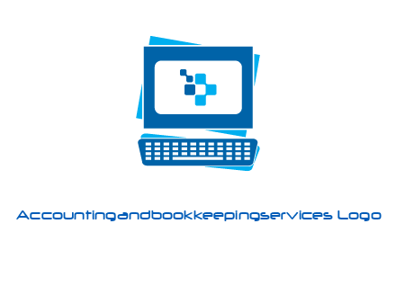 pixel in monitor and keyboard IT logo