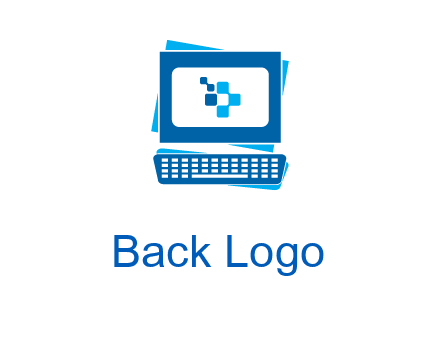 pixel in monitor and keyboard IT logo