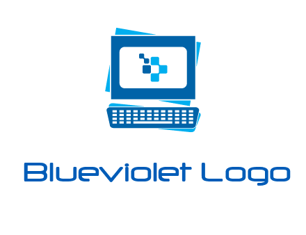 pixel in monitor and keyboard IT logo