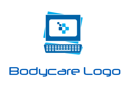 pixel in monitor and keyboard IT logo