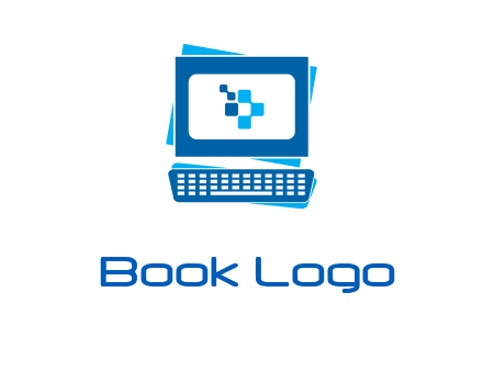 pixel in monitor and keyboard IT logo