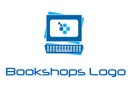 pixel in monitor and keyboard IT logo