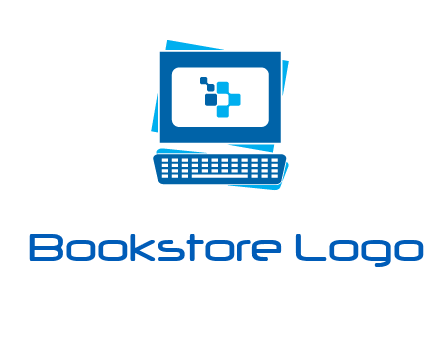 pixel in monitor and keyboard IT logo