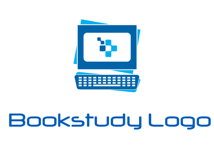 pixel in monitor and keyboard IT logo