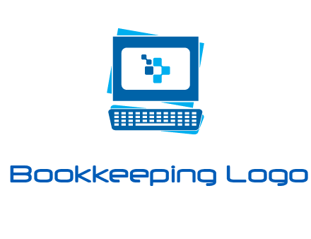 pixel in monitor and keyboard IT logo