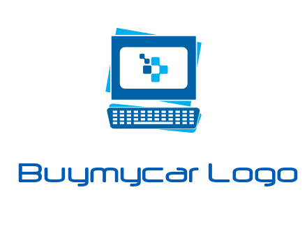 pixel in monitor and keyboard IT logo