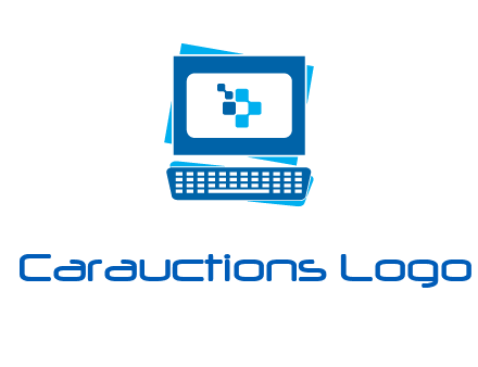 pixel in monitor and keyboard IT logo