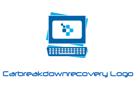 pixel in monitor and keyboard IT logo
