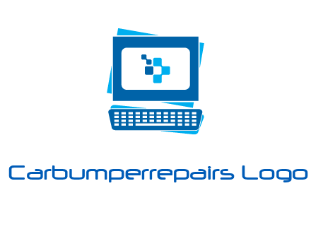 pixel in monitor and keyboard IT logo