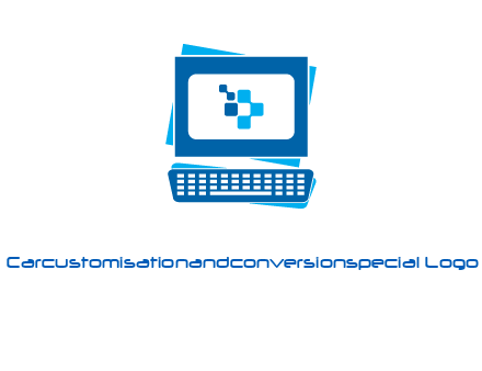 pixel in monitor and keyboard IT logo