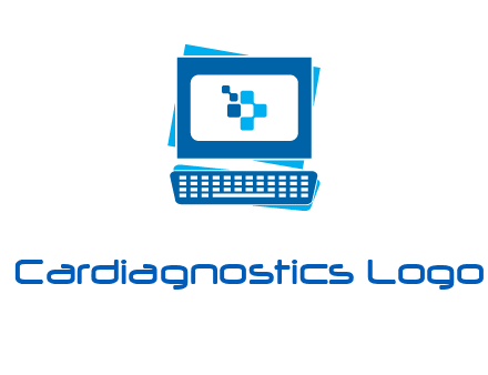 pixel in monitor and keyboard IT logo