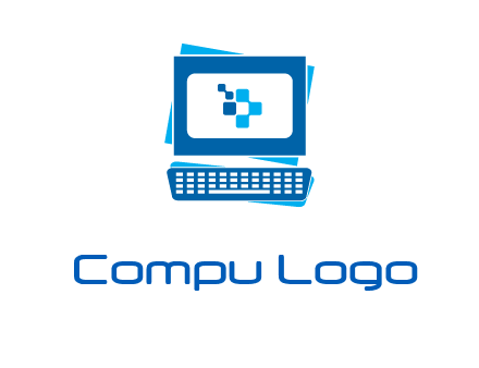 pixel in monitor and keyboard IT logo