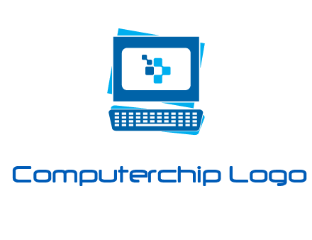 pixel in monitor and keyboard IT logo