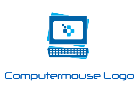 pixel in monitor and keyboard IT logo