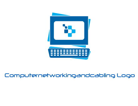 pixel in monitor and keyboard IT logo
