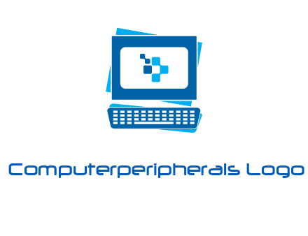 pixel in monitor and keyboard IT logo