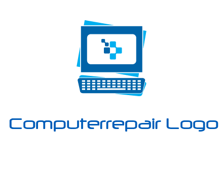 pixel in monitor and keyboard IT logo
