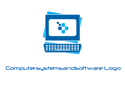 pixel in monitor and keyboard IT logo