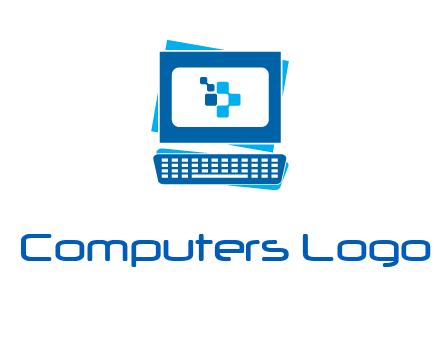 pixel in monitor and keyboard IT logo