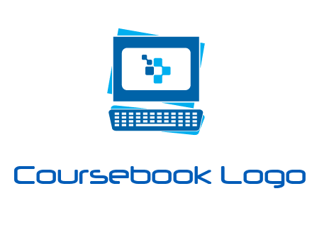 pixel in monitor and keyboard IT logo
