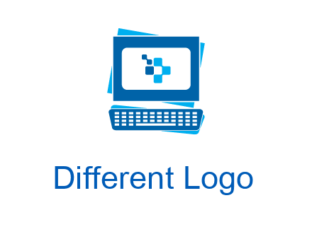 pixel in monitor and keyboard IT logo