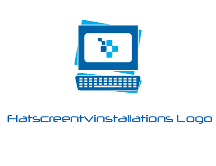 pixel in monitor and keyboard IT logo