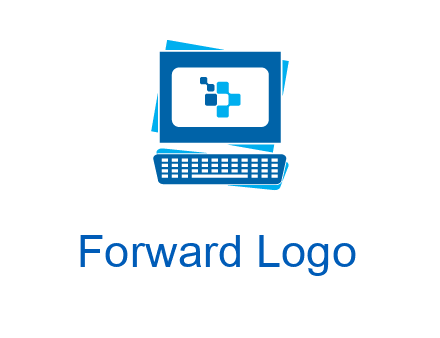 pixel in monitor and keyboard IT logo