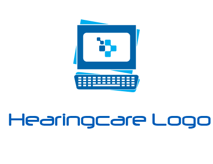 pixel in monitor and keyboard IT logo